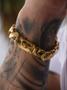 Imagem de Corrente com pulseira friso s 12mm banhados a ouro 18k