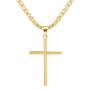 Imagem de Corrente cordão masculino elo 60cm + pingente cruz banhado a ouro 18k mimoo joias