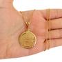 Imagem de Corrente Cordão Veneziana 60 cm Masculina Pingente Mandala Oração Pai Nosso Banhado a Ouro 18k