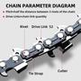 Imagem de Corrente de motosserra de 14 polegadas com 52 elos de acionamento de 1,3 mm 3/8 LP Pitch, pacote com 4
