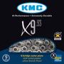 Imagem de Corrente Kmc X9 9v 116 Links 290gr 27v Alivio Altus Sora