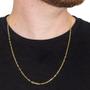 Imagem de Corrente Masculina 60cm Banhada Ouro 18k Elo Cadeado 2mm