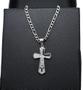 Imagem de Corrente masculina com pingente crucifixo inox 70cm 3mm cp1109