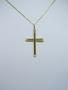 Imagem de Corrente Piastrine 70cm + Pingente Crucifixo 2.7cm Ouro 18k 750