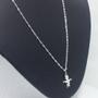 Imagem de Corrente Singapura45cm 1.5mm  Com Medalha Menina Em Prata 925 