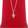 Imagem de Corrente Singapura45cm 1.5mm  Com Medalha Menina Em Prata 925 