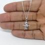 Imagem de Corrente Singapura45cm 1.5mm  Com Medalha Menina Em Prata 925 
