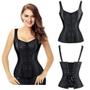 Imagem de Corselet Corset Corpete Realça Cintura Valoriza Busto Alça e Zíper Frontal Linha Fashion Preto M39