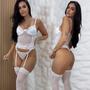 Imagem de Corselet Tule Com Meias Sandy