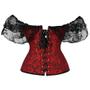 Imagem de Corset Corselet Blusa Modeladora Manga Curta Renda Floral Linha Casual Cores M759