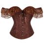 Imagem de Corset Corselet Blusa Modeladora Manga Curta Renda Floral Linha Casual Cores M759