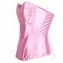 Imagem de Corset Corselet Espartilho Modelador Acetinado Linha Casual Tam 36 a 56 Rosa Light M115