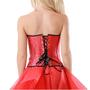 Imagem de Corset Corselet Modela Cintura Valoriza Busto Mulher Maravilha Vermelho M609