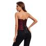 Imagem de Corset Espartilho Cinta Modela Cintura Floral Red Sem Babado