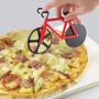 Imagem de Cortador De Pizza em Aço Inox Bicicleta Fatiador Vermelho