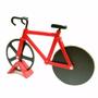 Imagem de Cortador De Pizza em Aço Inox Bicicleta Fatiador Vermelho