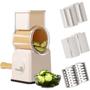 Imagem de Cortador e Fatiador Vegetais Legumes Frutas Multifuncional Branco Manual 6 Laminas Castela