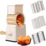 Imagem de Cortador e Fatiador Vegetais Legumes Frutas Multifuncional Branco Manual 6 Laminas Castela
