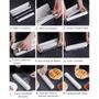 Imagem de Cortador Manual 36cm Porta Filme Plástico Alumínio Manteiga c/ Base Magnética Dispenser Rolo Ajustável p/ Embalar Organizar Alimentos