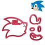 Imagem de Cortador Modular Sonic Game Infantil Cabeça Animal Ouriço 10cm