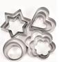 Imagem de Cortador Molde Biscoitos Confeitaria Forma Estrela Coração Círculo Flor Aço Inox Kit 12 Peças