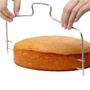 Imagem de Cortador nivelador e fatiador de bolo em inox fio duplo ajustavel confeitaria boleira profissional 
