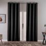 Imagem de Cortina 2,70m x 1,60m Jacquard Semi Blackout Quarto e Sala Preto