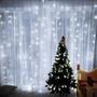 Imagem de Cortina 500 Led 3,0m x 2,5m Fixo Branco Frio Decor Festa Casa Natal 110V