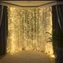 Imagem de Cortina 500 Led 3,0m x 2,5m Fixo Branco Quente Decor Festa Casa Natal 220V