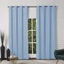 Imagem de Cortina Azul Janela Grande Quarto 2,80x1,90 Blackout PVC Liso