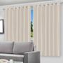 Imagem de Cortina Blackout Bege 280x250cm PVC Corta Luz c/ Ilhós