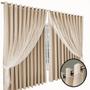 Imagem de cortina blackout Jade corta luz 3,40 x 2,70 quarto palha