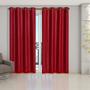 Imagem de Cortina Blackout Pata Com Voil Xadrez 2,8 M X 2,3 M Vermelho