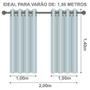 Imagem de Cortina Blackout Prata com Voil Xadrez 2,00 m x 1,40 m - Preto