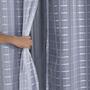 Imagem de Cortina Blackout Prata com Voil Xadrez 2,80 m x 1,60 m - Branco