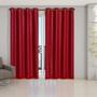 Imagem de Cortina Blackout Prata Com Voil Xadrez 2,8M X 2,3M Vermelho