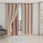 Imagem de Cortina Blackout PVC com Tecido Voil 2,80 m x 2,30 m Avelã - Bella Vita