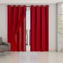 Imagem de Cortina Blackout PVC com Tecido Voil 2,80 x 2,30 Vermelho