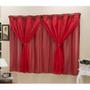 Imagem de Cortina Blackout Pvc Com Tecido Voil 2,80M X 1,80M Vermelho