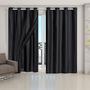 Imagem de Cortina Blackout PVC com Tecido Voil 4,20 m x 2,50 m Preto - Bella Vita