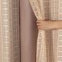 Imagem de Cortina Blackout PVC com Tecido Voil Xadrez 2,00 m x 1,40 m Avelã