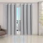 Imagem de Cortina Blackout Pvc Com Tecido Voil Xadrez 2,80 M X 2,30 M - Cinza 