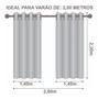 Imagem de Cortina Blackout PVC Com Voil Tecido Liso - 2,80x2,30 - Veda Luz Com Ilhós Removiíveis