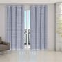 Imagem de Cortina Blackout Pvc Prata Voil Xadrez 2,80 X 2,30 Branco