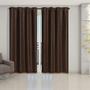 Imagem de Cortina Blackout Pvc Prata Voil Xadrez 2,80 X 2,30 Tabaco