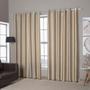 Imagem de Cortina Blackout Suede Bege e Dourado 24 Ilhoses 300x250cm Casa D'oro - Sultan