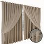 cortina blecaute para sala e quarto Jade 7,10 x 2,60 bege - Bravin Enxovais Imagem de cortina blecaute para sala e quarto Jade 7,10 x 2,60 bege