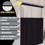 Imagem de Cortina Box Banheiro Lisa Antimofo Impermeável Pvc Com Visor