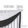 Imagem de Cortina Combinada Doha 300 x 250cm com Voal para Varão Simples Branca com Detalhes Cinza - Realce Top - Sultan