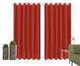 Imagem de Cortina Corta Luz 2,00m X 2,50m 100% Blackout PVC Vermelho Para Sala Ou Quarto Para Varão Simples
